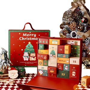 Calendario de Adviento con Cajas Ranuradas, Caja de Regalo con Relieve, Materiales Reciclados, Cierre Magnético, Impresión a Cuatro Colores 2026 - Product Image 1