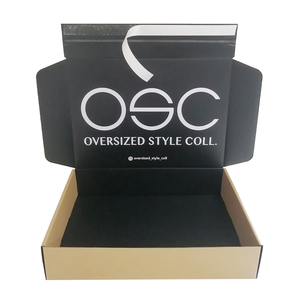 Caja de envío corrugado Kraft personalizable para comercio electrónico, tira adhesiva autosellada, resistencia, logotipo, personalización, embalaje de fábrica - Product Image 1