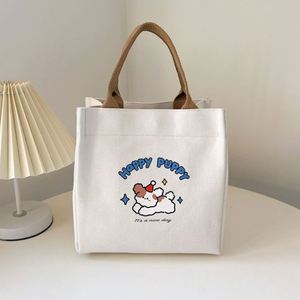 Custom Logo Eco-Friendly Reusable Medium Daily Non-Woven Cotton <b>Canvas</b> Grocery Tote Shopping <b>Bag</b> Buttons and Zipper Closure - Product Image 6