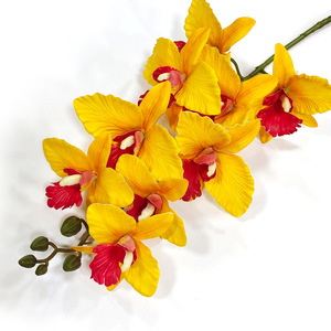 Rama de Orquídea Cymbidium <span class=keywords><strong>Vanda</strong></span> de Látex Grande Hecha a Mano, 9 Cabezas, Flor de Cattleya Híbrida, <span class=keywords><strong>Planta</strong></span> Artificial de Catland para el Día del Padre - Product Image 5