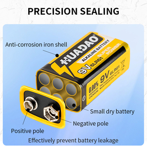 Cuanen 120mins Non <b>Rechargeable</b> ECO 6f22 9v 6LR61 9 v Alkaline Batteries - Product Image 4