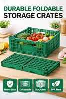 Caisse en plastique pliable et empilable HUADING 600*400*220 mm, hygiénique, facile à nettoyer, pour la vente en gros de légumes