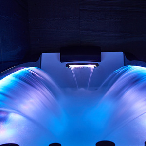 Bathroom Luxury Waterfall SPA <strong>Bathtub</strong> Air Massage Whirlpool Jet Bath Tub With LED Colorful <strong>Light</strong> <strong>for</strong> 1 Person - Product Image 2