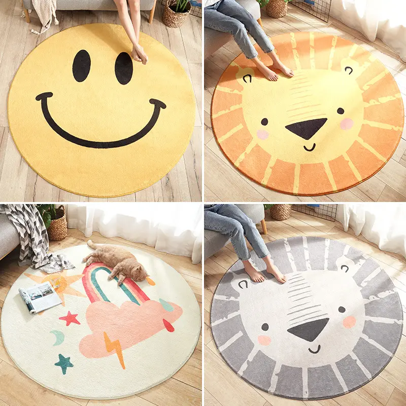 Round Print Flock ing Mikro faser material Extra weicher Plüsch Super Absorbent Shaggy Bad teppich Teppich matten für Badewanne und Bad