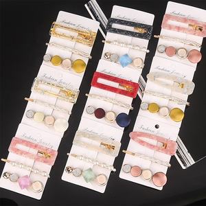 ファッションヘアアクセサリー ヘアクリップセット 酸性とパールのヘアピン入り 女性用 - Product Image 1