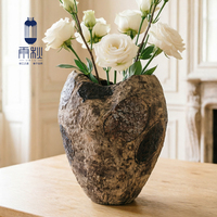Vase en céramique Yuqiu imitation roche brute, style vieilli, rétro Wabi-Sabi, pour décoration florale, vente directe d'usine de Jingdezhen
