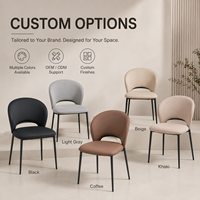 Chaise d'hôtellerie moderne en similicuir crème, dossier incurvé avec découpe, pieds en métal, pour restaurant, café, hôtel