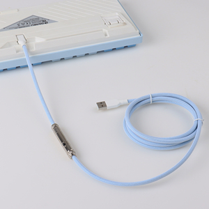 Naylon çift kollu USB C USB <span class=keywords><strong>Mini</strong></span> XLR sarmal kablo ile GX16 Aviator mekanik klavye için ayrılabilir bağlayıcı - Product Image 5