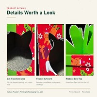Boîte cadeau de Noël en gros pour chat, en carton, avec ruban vert et motif imprimé, pour chats d'intérieur, approvisionnement direct usine
