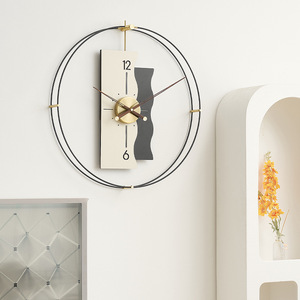Modern Luxury <b>Wall</b> <b>Clock</b> Round <b>Silent</b> Battery Powered Living Room Decorative Art <b>Clock</b> Single Face Jumping Seconds Movement - Product Image 1