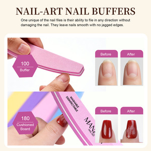 Bâtonnets de polissage pour ongles professionnels importés, ne perdent pas de granulats ; Bandes de lime éponge double face durables, grain 100/180 - Product Image 2