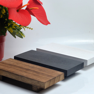 Plateau de présentation rectangulaire en bois pour bougies parfumées, support de rangement multifonction empilable et poli pour articles de toilette de salle de bain - Product Image 4