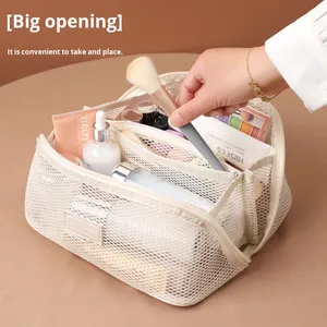 Sac de voyage multifonctionnel haut de gamme <span class=keywords><strong>en</strong></span> nylon respirant avec fermeture éclair, compartiments multiples et grande capacité, idéal pour les cosmétiques et le transport à la main. - Product Image 4