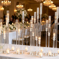 Candélabre LED moderne en acrylique fait main, centre de table de mariage, décoration romantique de Noël pour la maison