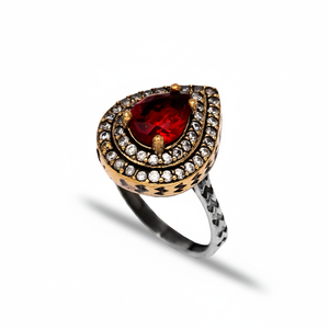 Ottoman Pear <b>Garnet</b> CZ Wholesale Ottoman Style Dainty Authentic Silver <b>Ring</b> Jewelry Popular Jewellery - Product Image 2
