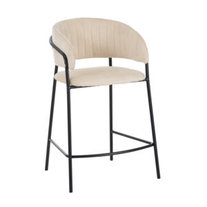 Nordic Modern Velvet Accent Bar Chair Curved <b>Back</b> Gold Metal Legs Dining <b>Stool</b> for Home Restaurant Hotel Apartment - Product Image 2