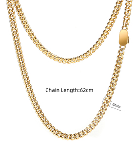 สร้อยคอแฟชั่นสแตนเลสชุบทอง 24K แบบหนา สไตล์ไมอามี คิวบัน ผลิตในจีน ปี <span class=keywords><strong>2022</strong></span> - Product Image 3