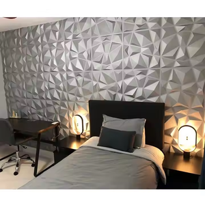 30cm*30cm PVC Matt <strong>White</strong> Diamond Shape Wallpaper 3D PVC Wall <strong>Panel</strong> Wall <strong>Panel</strong> for Wall Decoration for Interior Decor - Product Image 2