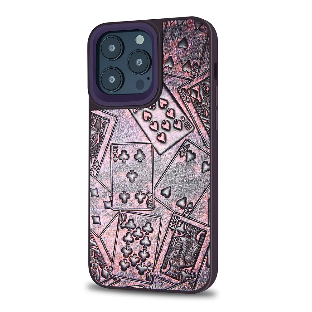 luxus poker design Cover Hülle kundenspezifische Designs Pu-Leder Telefonhülle Handyzubehör für iPhone 12 Pro max