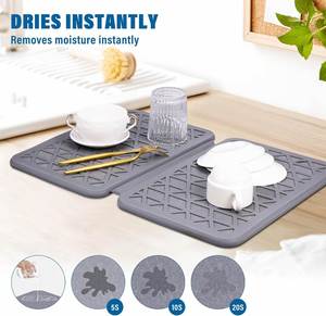 Tapis absorbant pliable à séchage rapide en pierre de diatomée, grand format, pour évier, étagère ou support d'éponges - Product Image 5