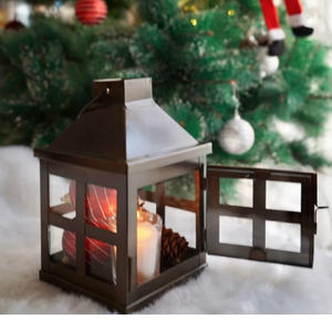 Decorative Duke <b>Lantern</b> Chocolate Finish 8.6x5.1 Inch <b>Vintage</b> Style Metal Candle Holder <b>Lantern</b> for Home Garden Outdoor Indoor - Product Image 3