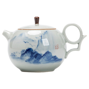 Shangyan Blue And White Hand Painted Teapot With Lid <b>Ceramic</b> Kung Fu <b>Tea</b> Set Household Single <b>Pot</b> Filter Included - Product Image 5