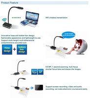 Cámara de Documentos Eloam VH1000a3af 8MP OCR con Brazo Flexible y 180 Idiomas, Interfaz USB2.0 para Presentaciones Educativas en Tamaño A3