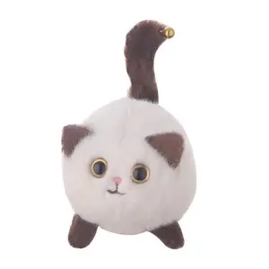 2024 Kitten doll presses a plush toy with a sound wagging tail, pulls a string and circles a cute plush backpack keychain doll