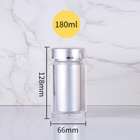Flacon Pharma en plastique pour bouteille de tablette en stock Tablettes source personnalisables Étiquettes d'emballage 180 ML Boîte à pilules de sérigraphie argentée PS