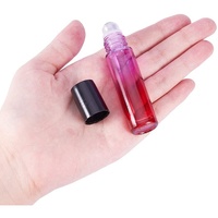 LanJing vente en gros 5ml 10ml huile essentielle dégradé couleur rouleau bouteilles en verre avec boule en acier inoxydable