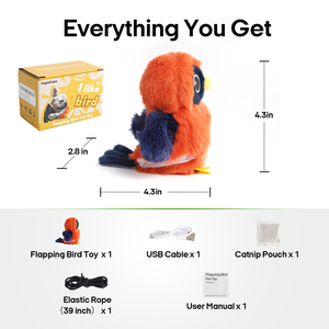 Regalo divertente tipo C che sbattono l'uccello gatto giocattolo che sbatte le ali giocattolo interattivo ricaricabile sul tappeto con cinguettio dell'uccello - Product Image 6