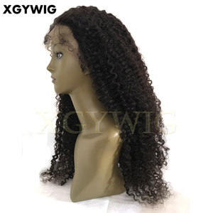 Magazzino a buon mercato di prezzi di fabbrica 100% del virgin non trasformati Brasiliano dei capelli umani naturali nero lungo crespo ricci piena del merletto parrucche degli uomini - Product Image 4