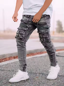 ديزنيو عالية الجودة الرجال البضائع الجينز مخصص المطرزة ضئيلة تمتد غسل الجينز الرجال - Product Image 3