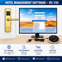 Cerradura de Puerta de Hotel RFID Impermeable para Puertas de Madera con Software de Gestión PRND y Tarjetas de Acceso Anti-Robo