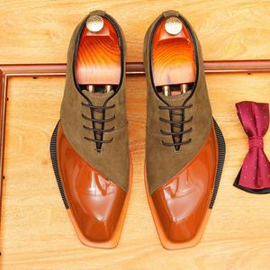 Business Formal Square <b>Toe</b> Waterproof Sheepskin Casual Fashionable Autumn Fringed Lightweight Breathable Men's Leather Shoes - Product Image 1