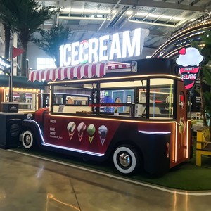 <b>White</b> Vintage Multifunctional Food Truck Coffee Milk <b>Tea</b> Ice Cream BBQ Hotdog Fast Food Commercial Vending Cart Stainless Steel - Product Image 2