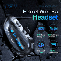 Auriculares Inalámbricos D3X de Plástico ABS Económicos, Casco con Intercomunicador BT5.4 de 600M, Altavoz para Motocicleta con 20H de Reproducción