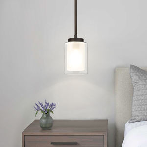 תעשייתי אמריקאי מטבח מנורת ברזל זכוכית תליון אור גוף תליית תקרה יחיד עבור שולחן האוכל - Product Image 4