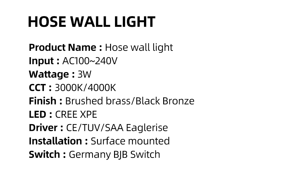 Modern Minimalist Light Luxury Aluminum Hose Led Wall Lamps For Decoration For Bedroom Living room