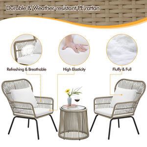 STARRYHEART Luxury Modern Garden <b>Rattan</b> Patio Furniture <b>Set</b> Outdoor Rope Woven <b>Bistro</b> <b>Set</b> - Product Image 3