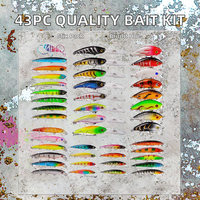 Kit d'appâts de pêche de haute qualité 43 pièces, appâts longue portée, crankbaits, leurres durs, wobblers, hameçons coulants, pêche en eau salée, saumon
