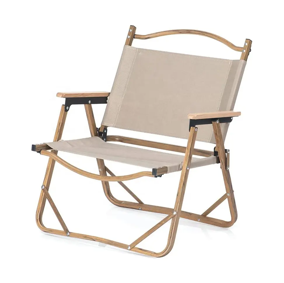 للطي كراسي للشاطئ في الهواء الطلق الترفيه الصيد كرسي الخشب الحبوب الألومنيوم إطار قماش الشاطئ كيرميت الكراسي