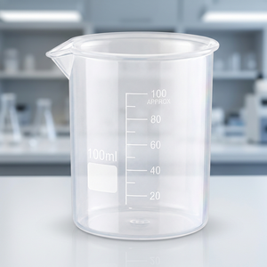 Vaso Medidor de Polipropileno de 100 ml para Laboratorio con Escala, Graduaciones Aproximadas, Graduación Blanca, Personalizable OEM - Product Image 1