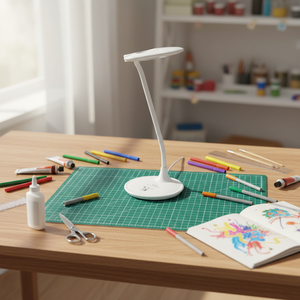 Eingebaute Flexible Lupe LED-Schreibtischlampe Sensor-Touch-Schalter ABS Augenschonende Basis Einfache Fokussierung Dimmbar Moderne Leselampe - Product Image 5