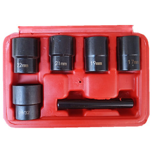 6Pc <b>Impact</b> <b>Socket</b> Set 17mm 19mm 21mm 22mm 31/32 In 1/2 In Drive Machine Repair Tool Case Included - Product Image 3