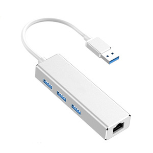 Hub de carte réseau USB 3.0 vers RJ45, adaptateur Ethernet Gigabit 100m à 4 ports pour ordinateur portable - Product Image 2