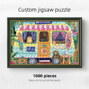 Puzzles Fabricant Impression Personnalisée Coloré Surf Tourisme Photo <span class=keywords><strong>Puzzle</strong></span> 100/500/<span class=keywords><strong>1000</strong></span> Pièces Papier Bule Board Jigsaw <span class=keywords><strong>Puzzle</strong></span> - Product Image 2