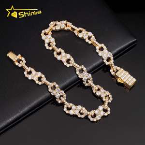 Gioielli Scintillanti Nuovo Design <span class=keywords><strong>Bracciale</strong></span> Cubano <span class=keywords><strong>Infinity</strong></span> in Argento S925 con Moissanite VVS Iced Out GRA, Larghezza 8mm, Stile Hip Hop - Product Image 6