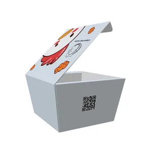 2023 venta al por mayor papel de tarjeta personalizado comida rápida para llevar, cajas de embalaje de pollo frito caja de hamburguesa caja de embalaje de alimentos/