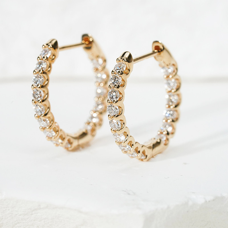 diamond gold hoop earrings
